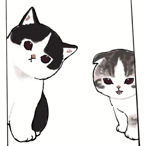 кошка эскиз рисование