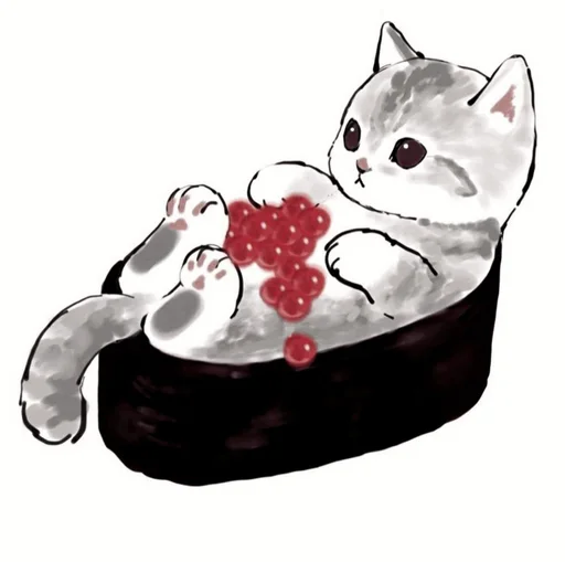 эскиз кошка животное