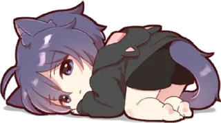 Стикер Черный кот - @tg_sticks - 1