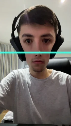 headphones person human face