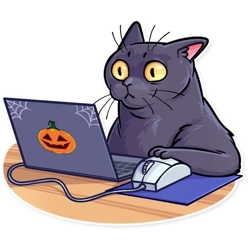 кошка компьютер ноутбук