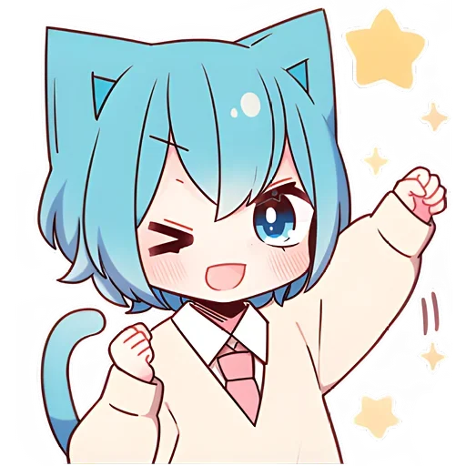 Голубой котик-кун @colored_emotions - 