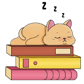 Стикер Cat&book @novichkova8art - 3