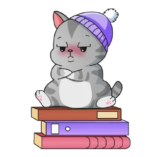 Стикер Cat&book @novichkova8art - 11