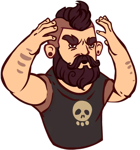 Sticker borodist - 1