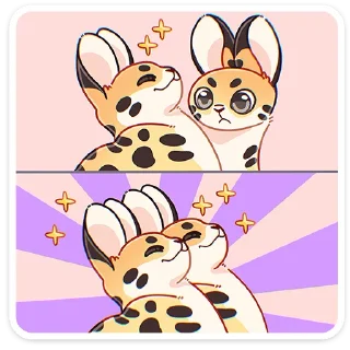 Стикер Сервальчик Тортик - @TgSticker - 7