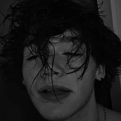 black and white human face jaw