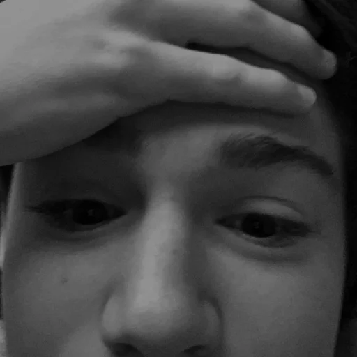 black and white human face person