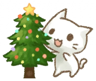 Стикер новогодний киттик @svalkablin ! - 3