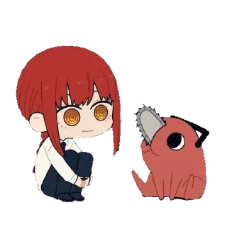 Стикер человек-бензопила. @poisononastick - 7