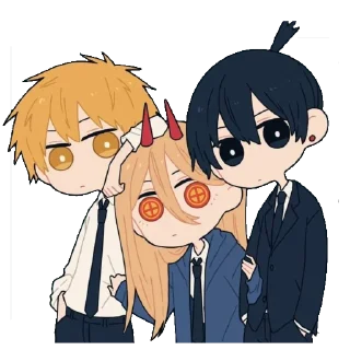 Стикер человек-бензопила. @poisononastick - 4