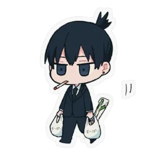 Стикер человек-бензопила. @poisononastick - 11