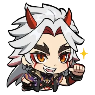 Стикер Chibi Arataki Itto By (@Miyukotto) - 6