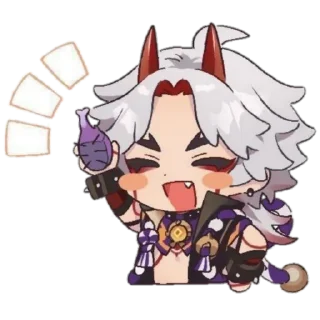 Стикер Chibi Arataki Itto By (@Miyukotto) - 7