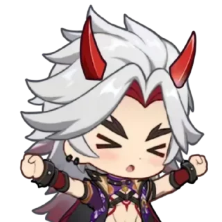 Стикер Chibi Arataki Itto By (@Miyukotto) - 4