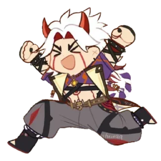 Стикер Chibi Arataki Itto By (@Miyukotto) - 3