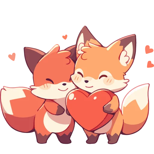 Sticker cute_foxes1 - 1