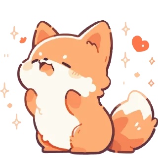 Стикер Лисички.｡.:*♡  @cute_enot_art - 2