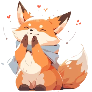 Стикер Лисички.｡.:*♡  @cute_enot_art - 11