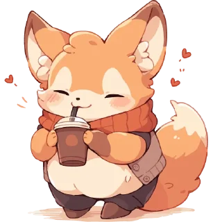 Стикер Лисички.｡.:*♡  @cute_enot_art - 4