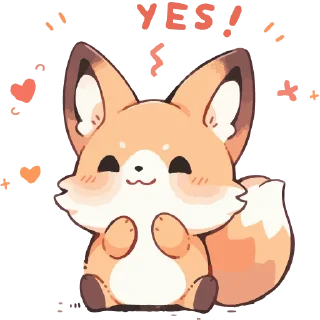 Стикер Лисички.｡.:*♡  @cute_enot_art - 1
