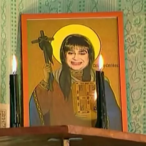 text candle human face