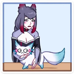 Стикер @TgSticker Тёмные Мари и Хидэ без надписей - 2