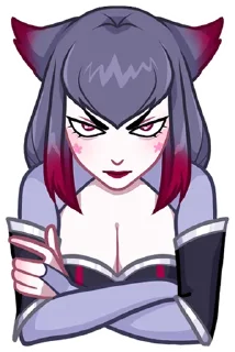 Стикер @TgSticker Тёмные Мари и Хидэ без надписей - 5