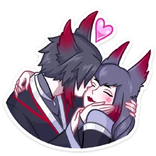 Стикер @TgSticker Тёмные Мари и Хидэ без надписей - 4