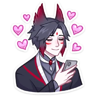 Стикер @TgSticker Тёмные Мари и Хидэ без надписей - 11