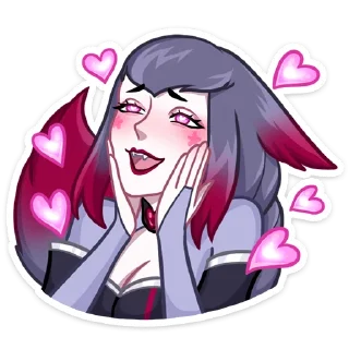 Стикер @TgSticker Тёмные Мари и Хидэ без надписей - 1