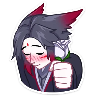 Стикер @TgSticker Тёмные Мари и Хидэ без надписей - 3