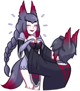 Стикер @TgSticker Тёмные Мари и Хидэ без надписей - 9