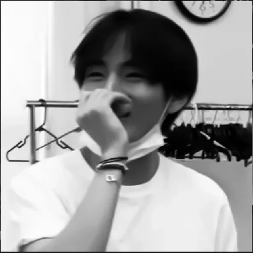 person black and white clock