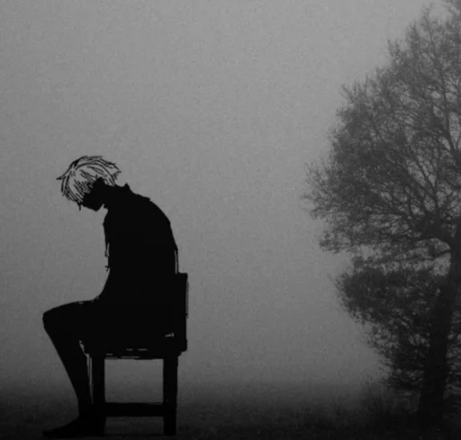 черно-белый туман дерево