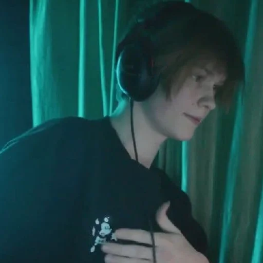 person headphones human face