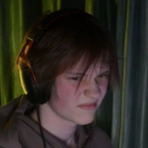 person human face headphones