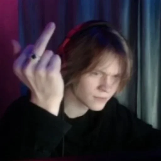 person finger human face