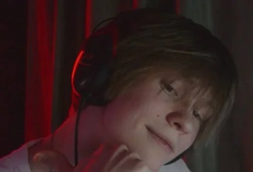 headphones person human face