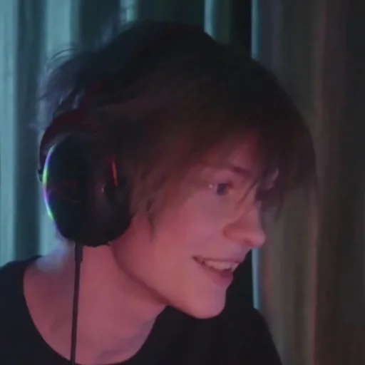 headphones person human face