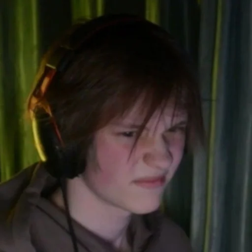 person human face headphones