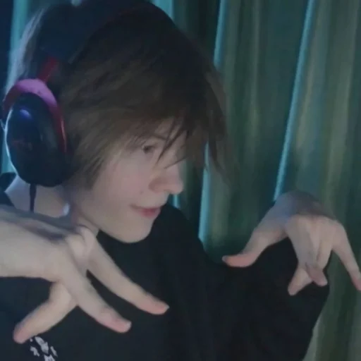 headphones person human face