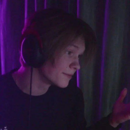 headphones person human face