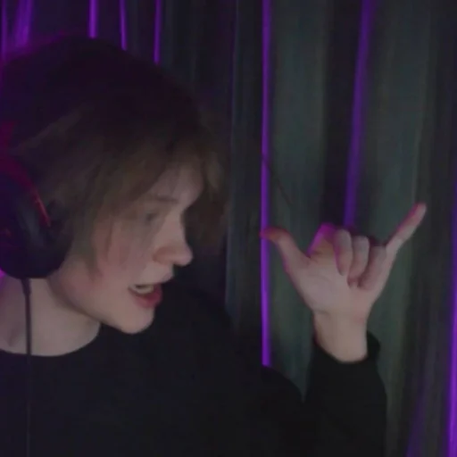 person human face headphones