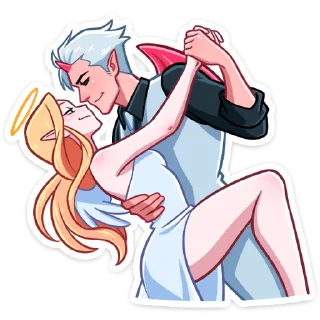 Стикер Демон и Ангелица от @stickers_vk - 8