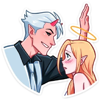 Стикер Демон и Ангелица от @stickers_vk - 7