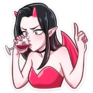 Стикер Дьяволица без надписей @TgSticker - 0