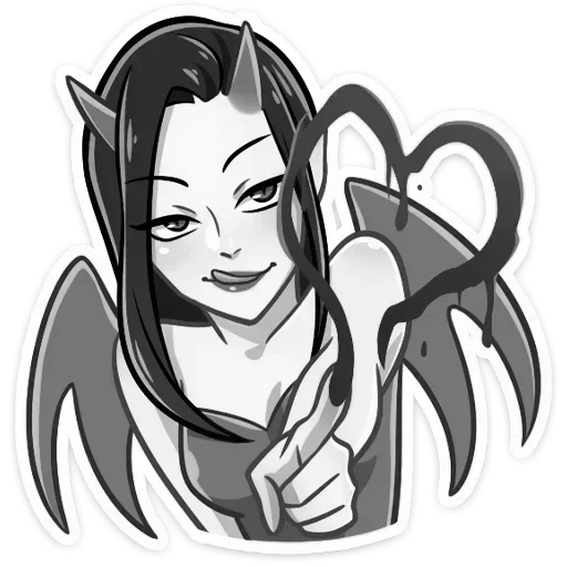 Sticker demonessbw_by_MoiStikiBot - 1
