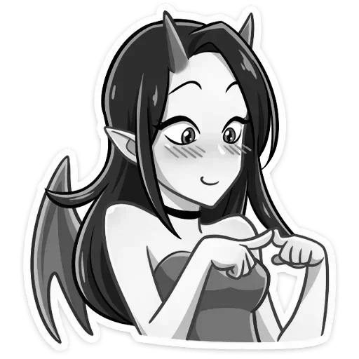 Sticker demonessbw_by_MoiStikiBot - 1