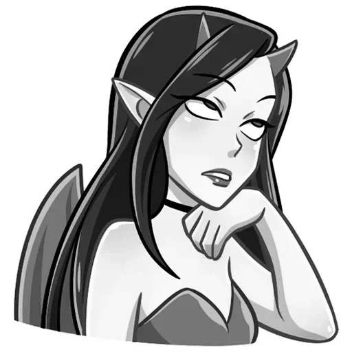 Sticker demonessbw_by_MoiStikiBot - 1